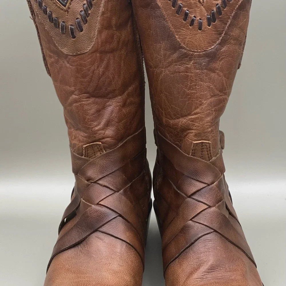 Texas Country Women’s Brown Leather Western Cowboy Boots Pointed Toe Size 7 - Picture 7 of 16